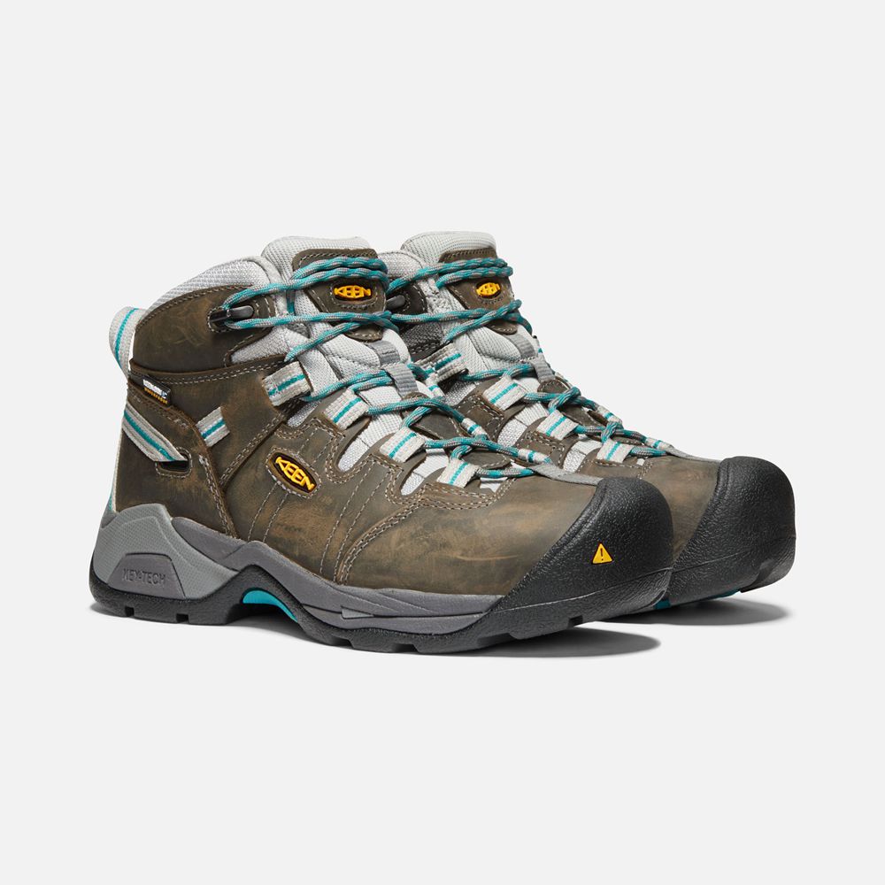 Botte de Travail Keen Femme Noir Marron | Detroit Xt Waterproof (Steel Toe) | NQRLS-0395